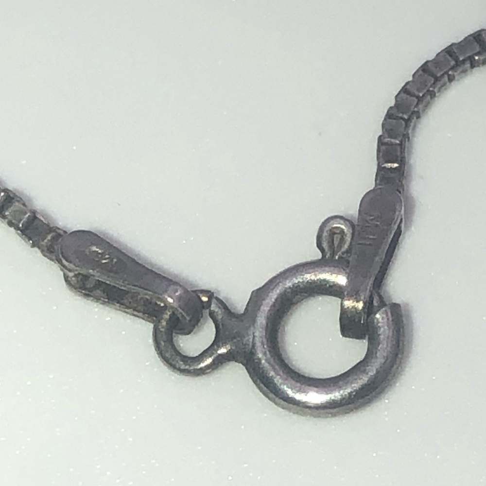 Vtg 925 Sterling Modernist Circle Pendant & Boxlink Chain 21” & 1.5” / 19.5g - Picture 6 of 10
